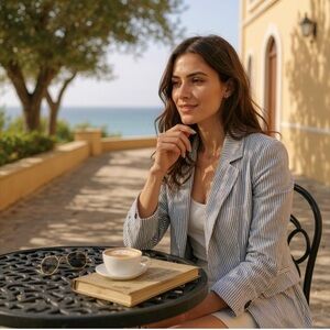 J. JILL Seersucker Pinstripe Blazer